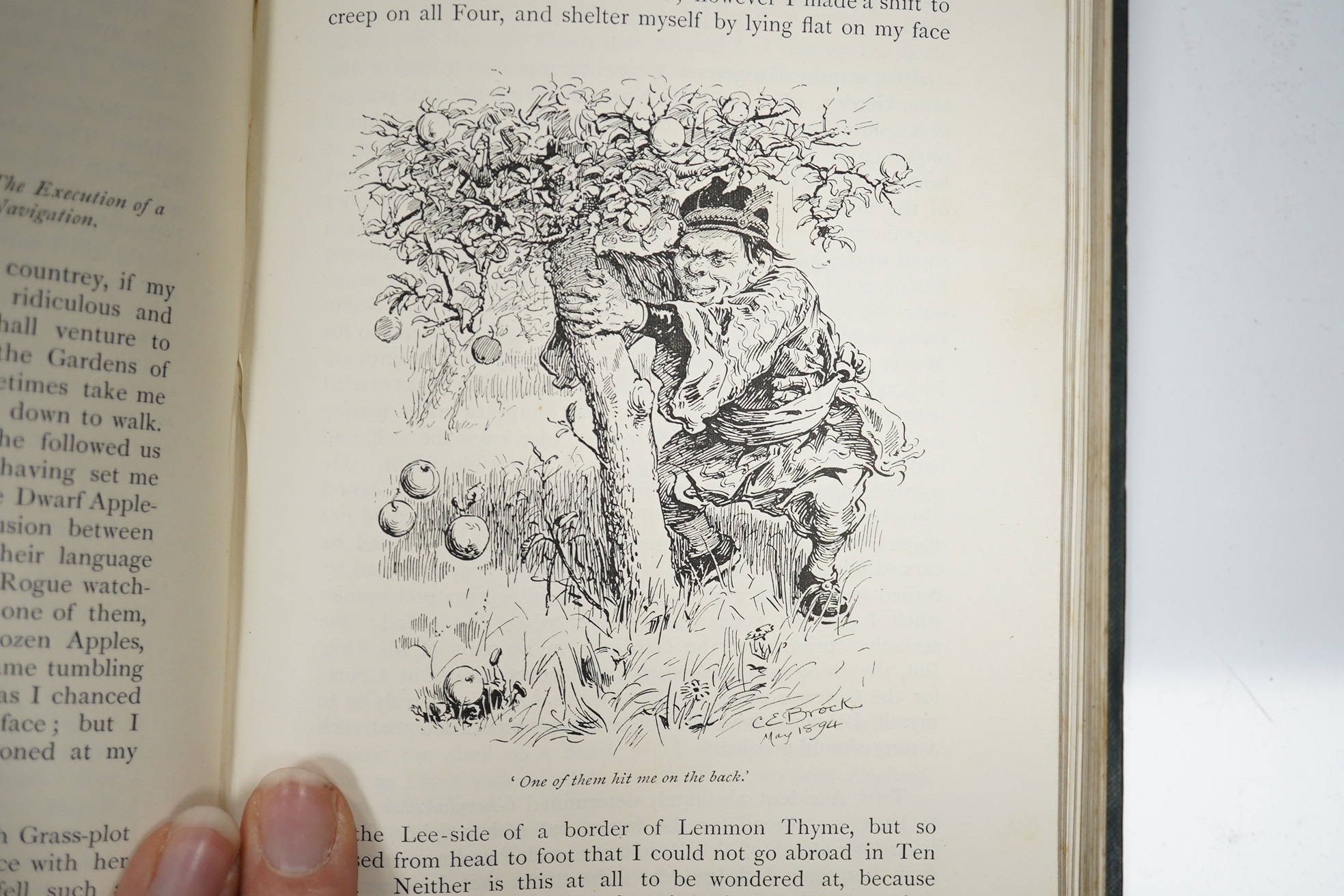 [Swift, Jonathan] Travels into Several Remote Nations of the World. By Lemuel Gulliver ... one hundred illustrations by Charles E. Brock. frontis and engraved illus. (some full page); original gilt pictorial cloth and ge
